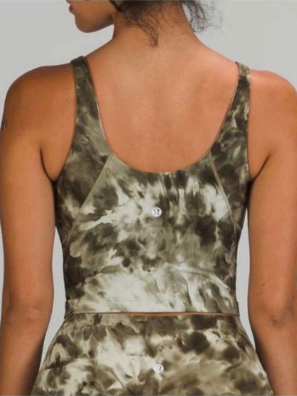 Lululemon Olive Tie-Dye High-Rise Bike Shorts and Tank- workout set - Picture 5 of 5